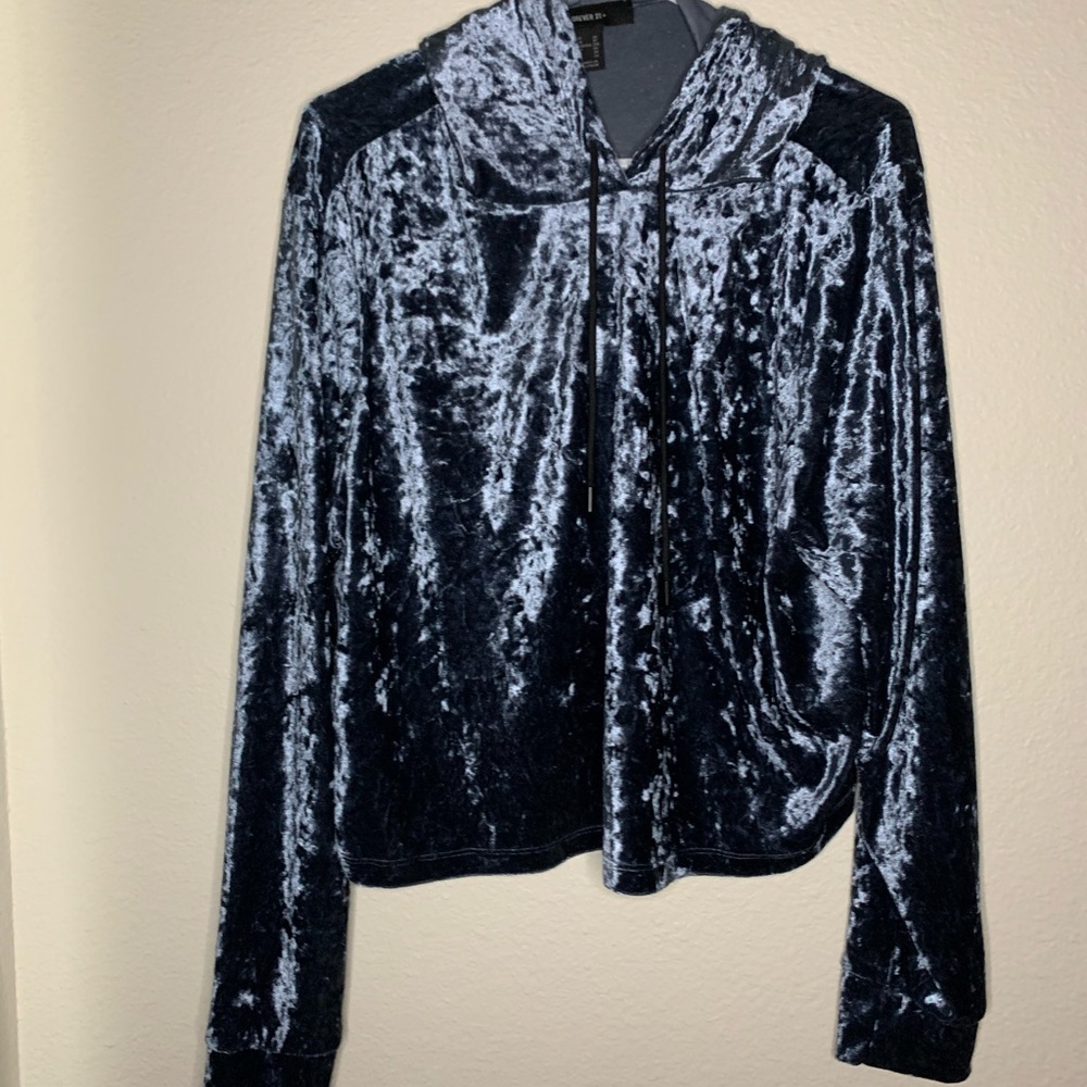 Blue Crushed Velvet Sweatsuit